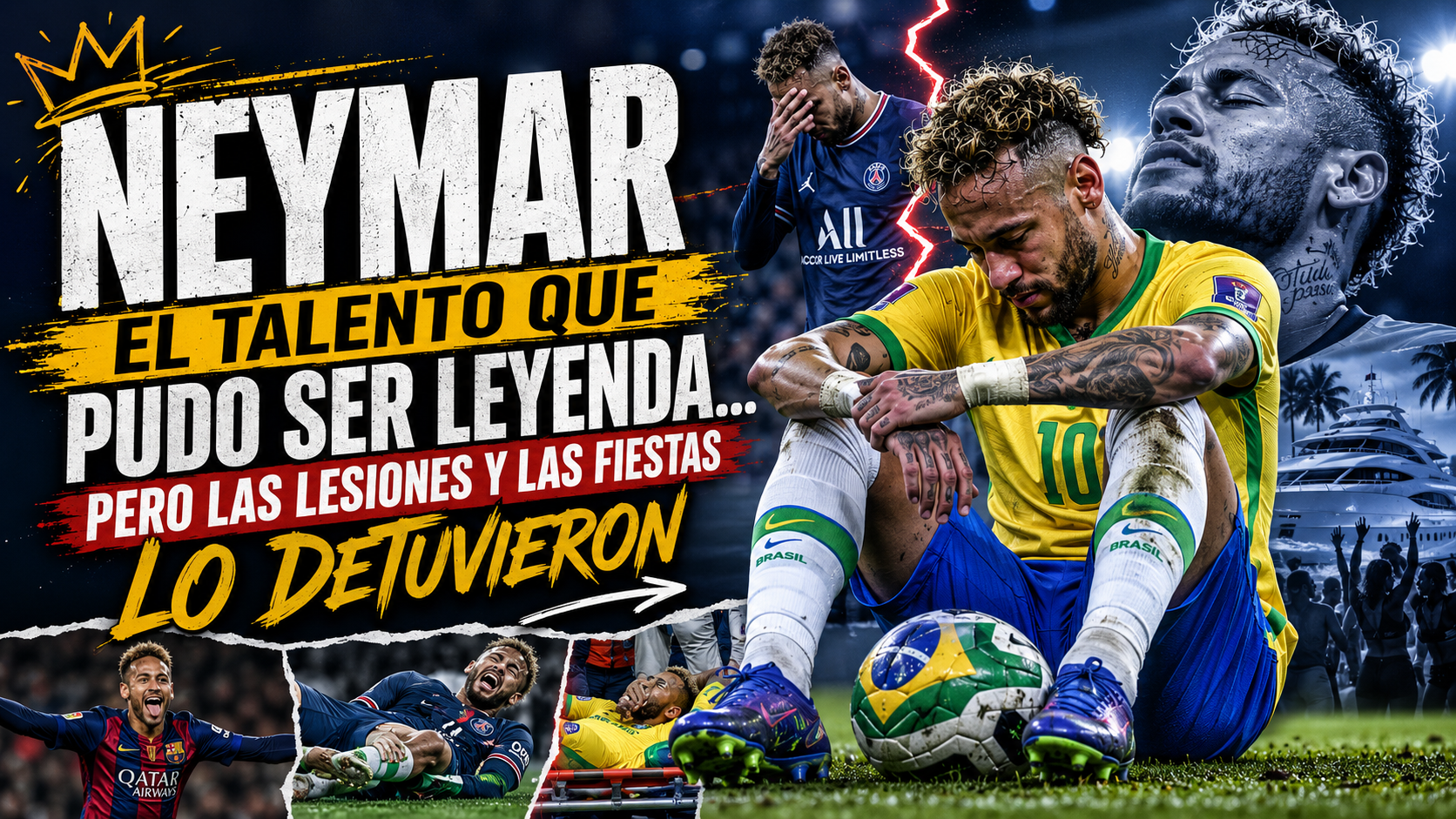 Neymar: el talento que pudo dominar una era… pero terminó atrapado entre lesiones, fiestas y decepciones